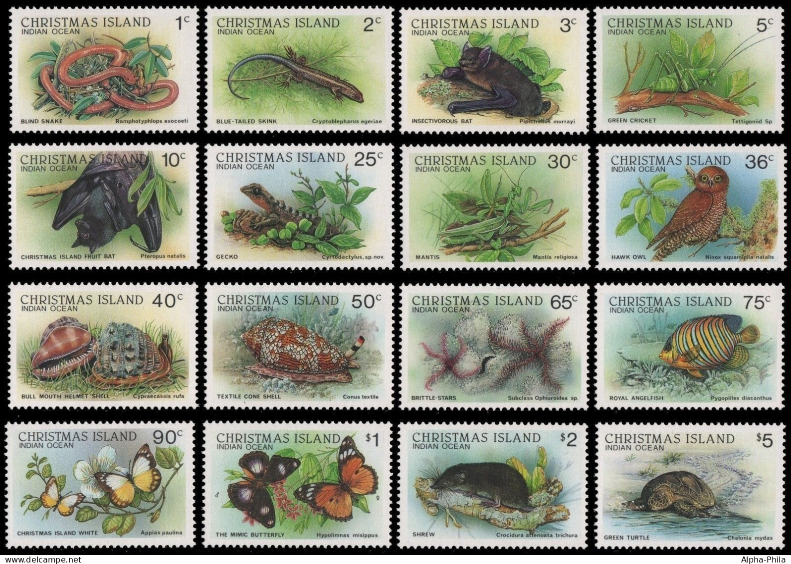 Weihnachtsinsel 1987 - Mi-Nr. 233-248 ** - MNH - Fauna & Flora - Christmas Island