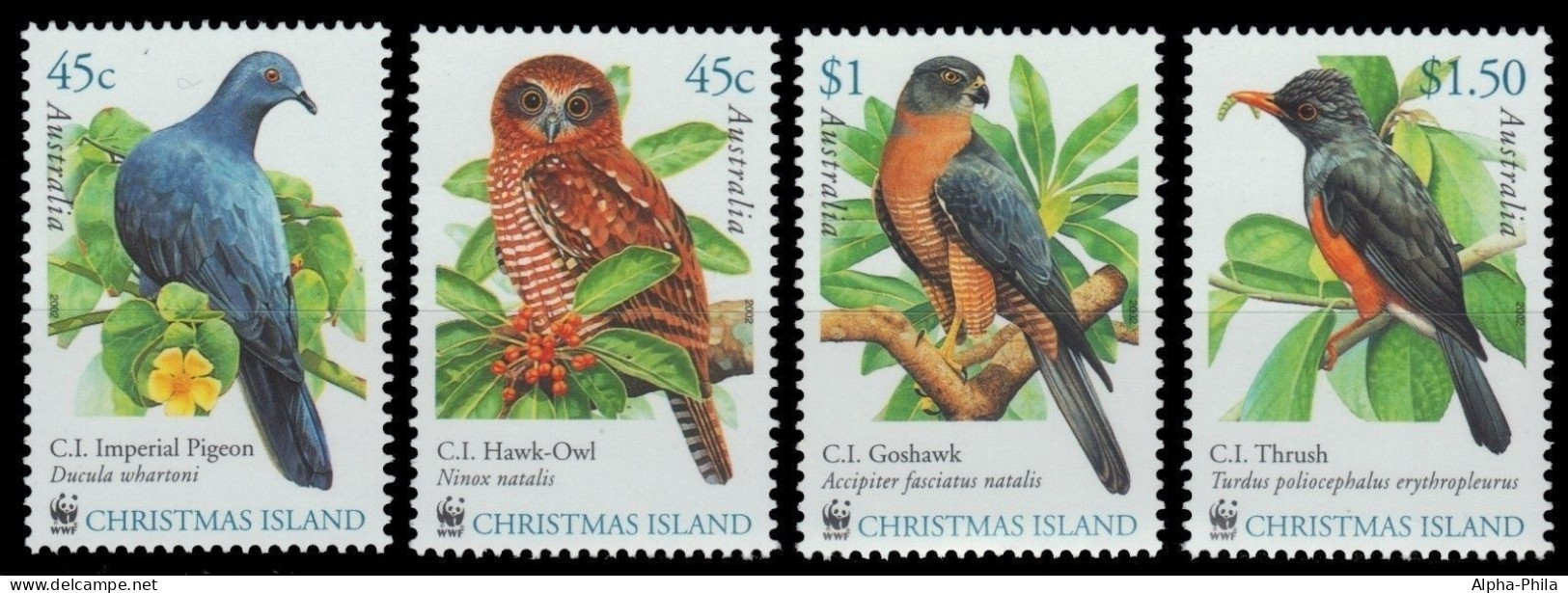 Weihnachtsinsel 2002 - Mi-Nr. 497-500 ** - MNH - Vögel / Birds - Christmas Island