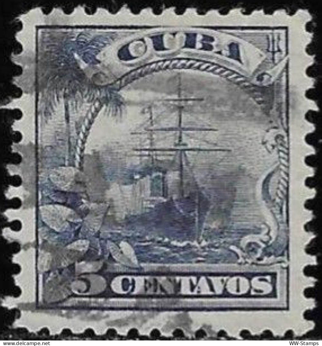 Cuba 1905 Used Stamp Country Scene Ship 5 Centavos [WLT1781] - Oblitérés
