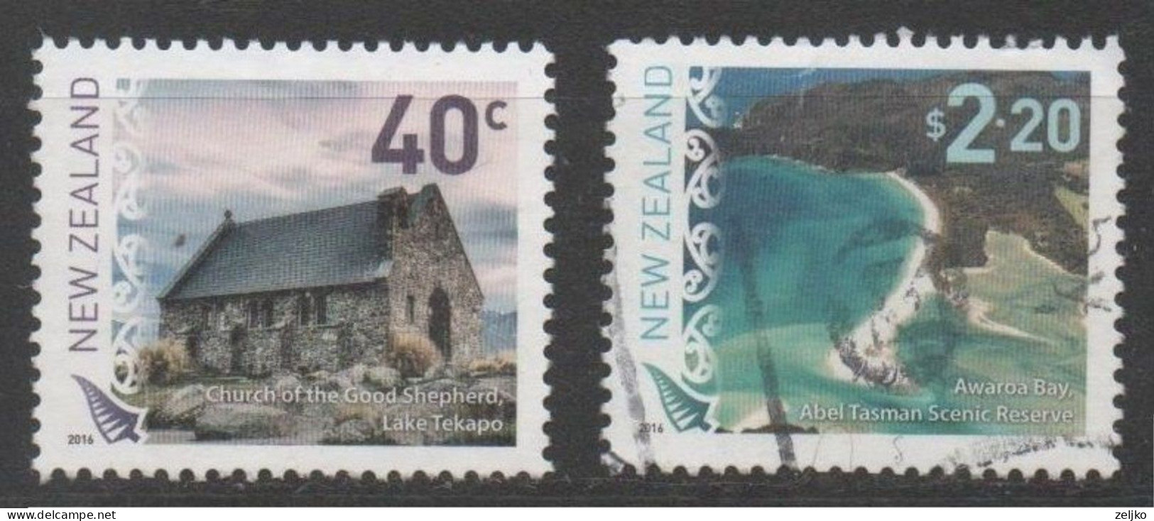 New Zealand, Used, 2016, Michel 3334, 3336, Landscapes - Usati