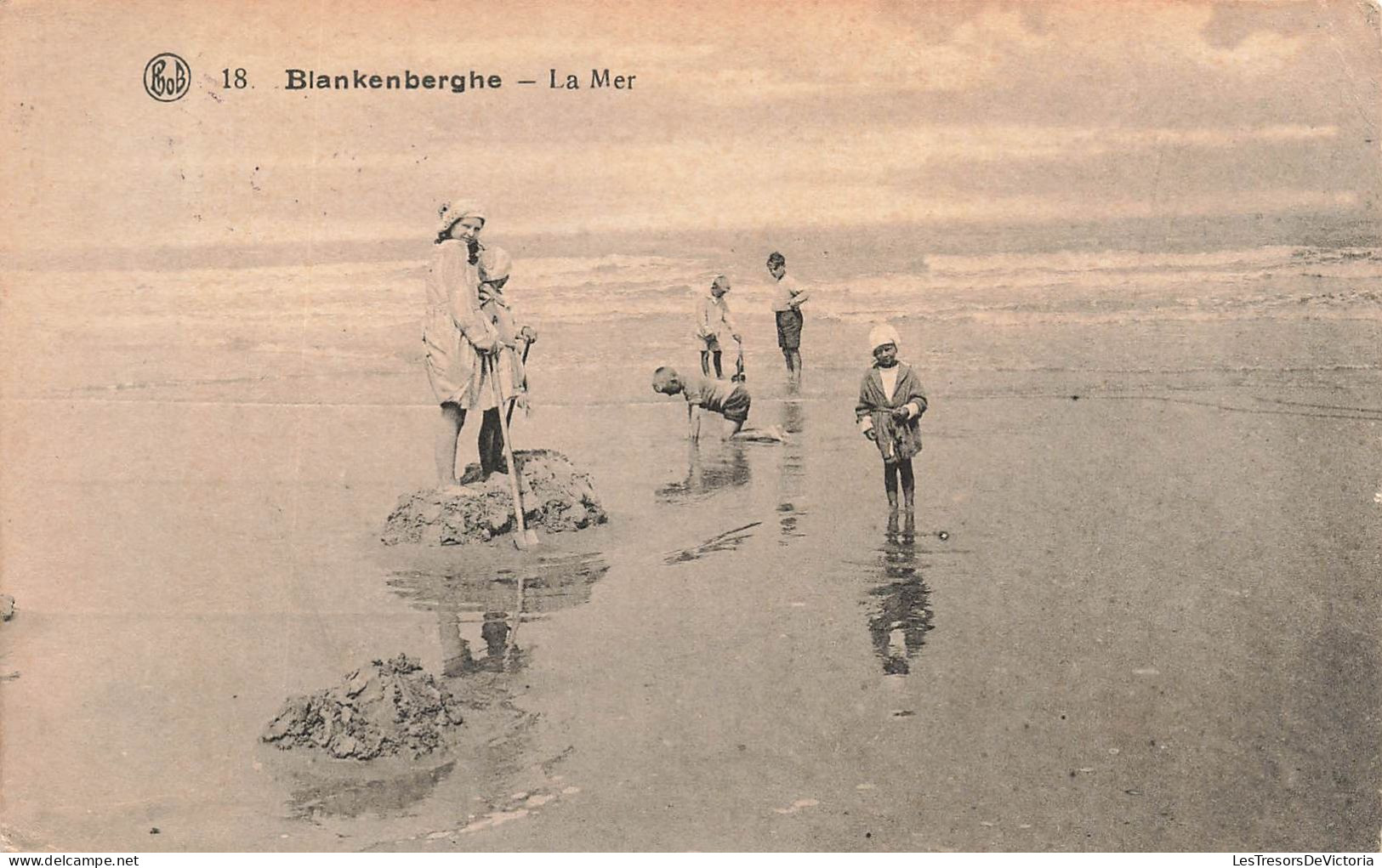 BELGIQUE - Blankenberge - La Mer - Enfants - Carte Postale Ancienne - Blankenberge