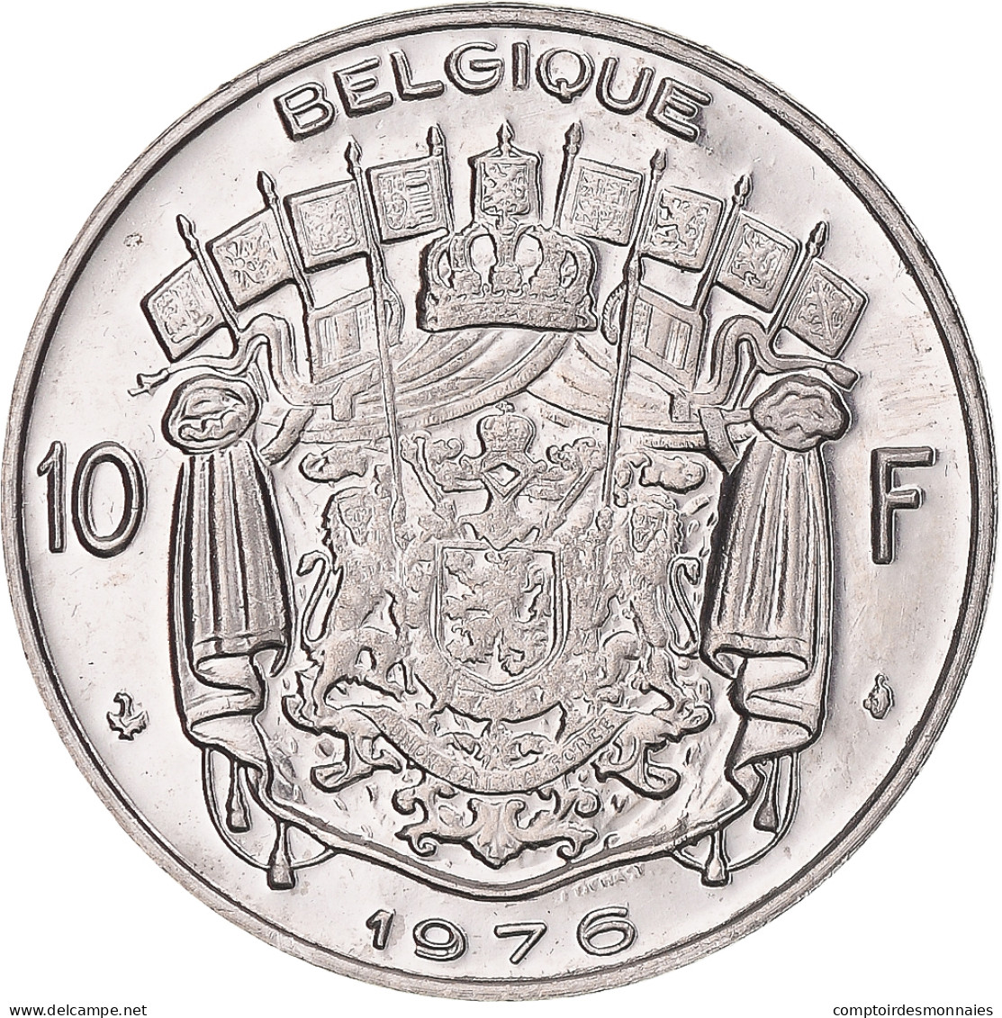 Monnaie, Belgique, 10 Francs, 10 Frank, 1976, Bruxelles, FDC, Nickel, KM:155.1 - 10 Francs