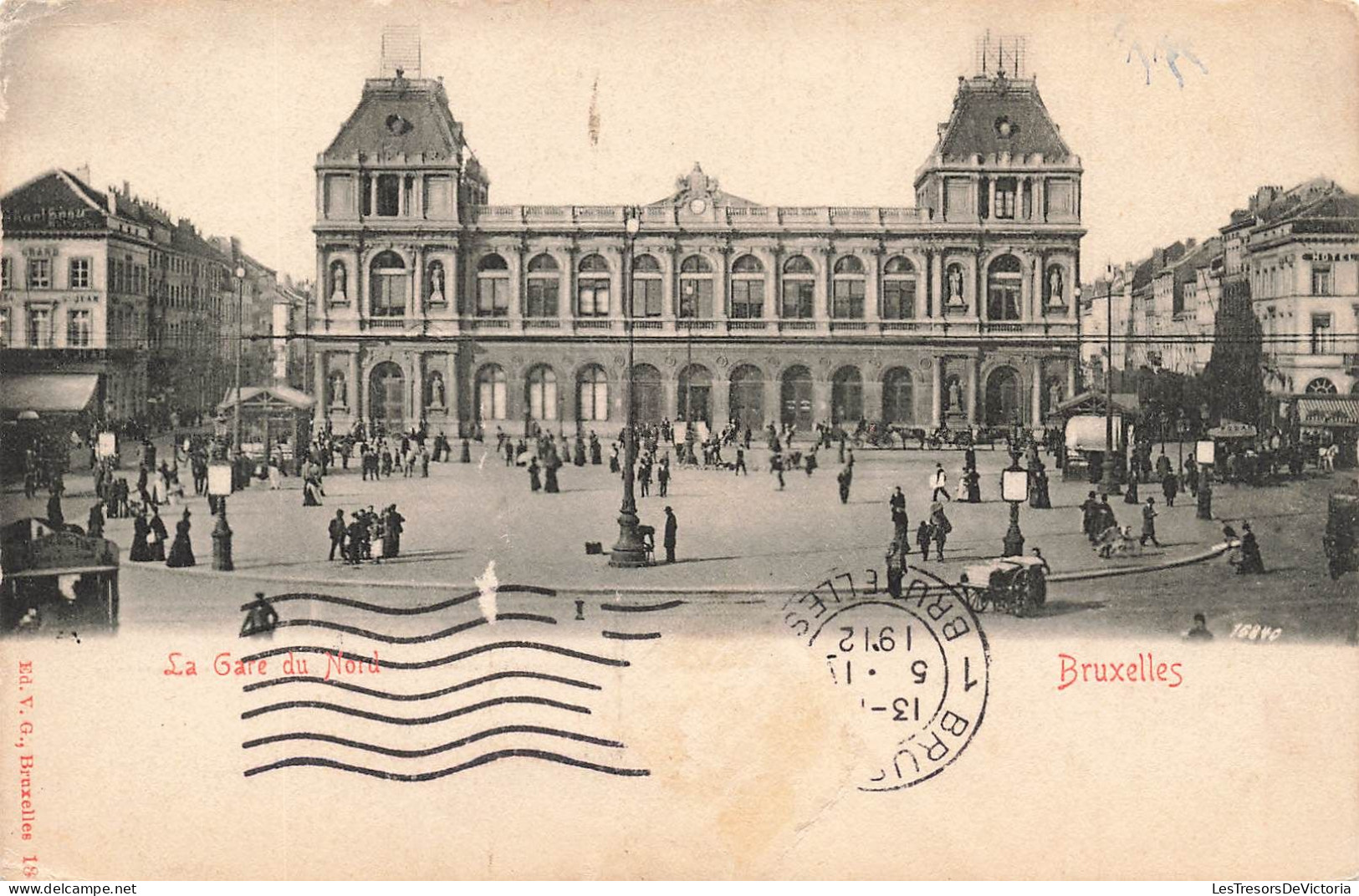 BELGIQUE - Bruxelles - Vue Générale De La Gare Du Nord - Animé - Carte Postale Ancienne - Spoorwegen, Stations