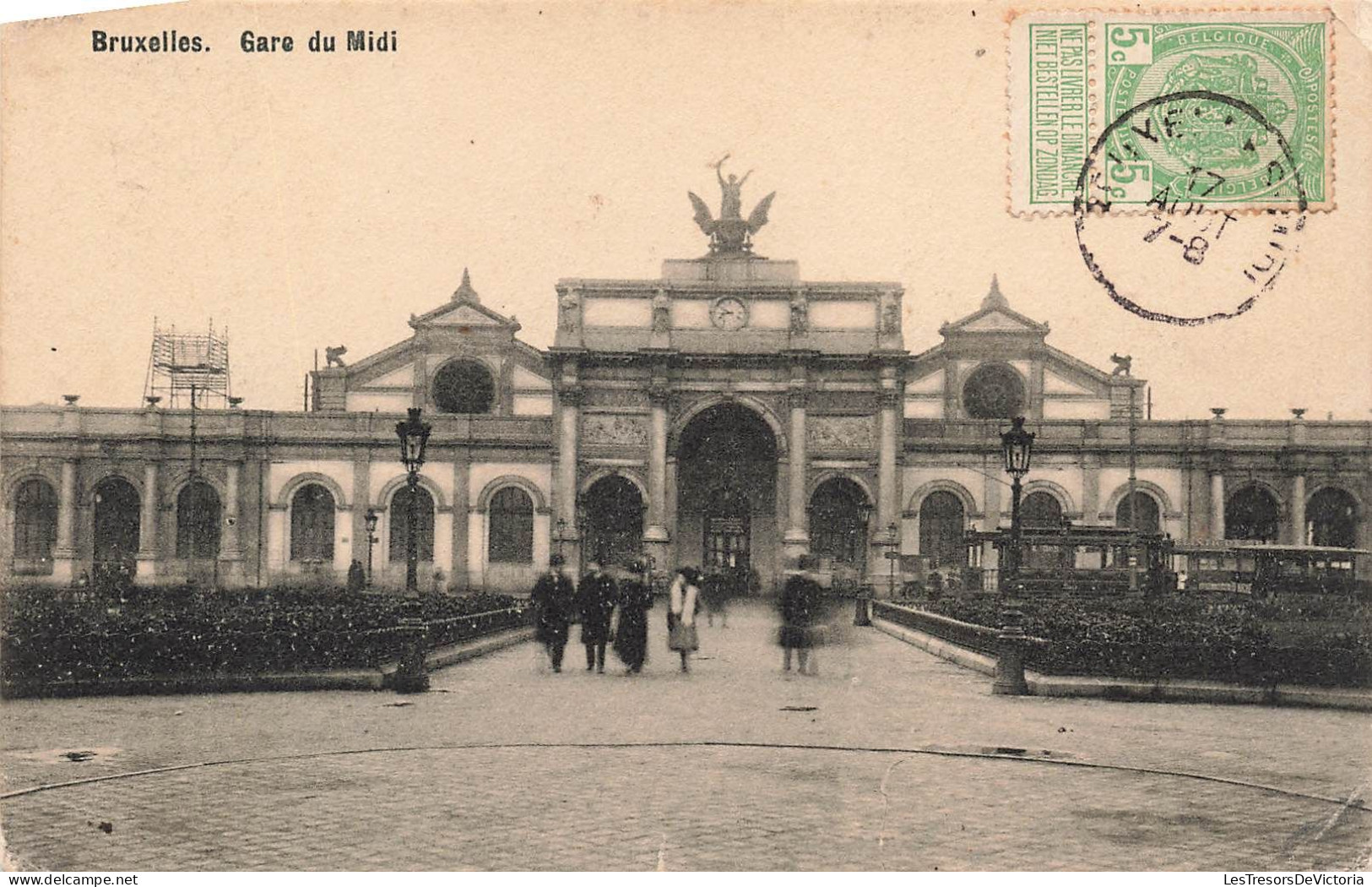 BELGIQUE - Bruxelles - Vue Sur La Façade De La Gare Du Midi - Carte Postale Ancienne - Spoorwegen, Stations