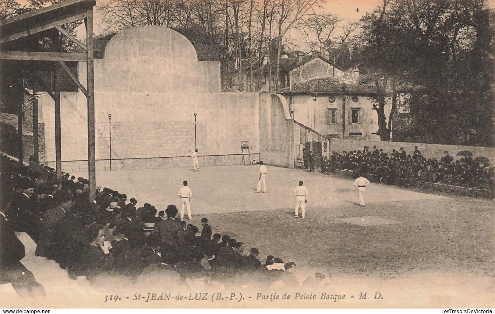 FRANCE - Saint Jean De Luz (BP) - Partie De La Pelote Basque - MD - Animé - Stade Et Gradins - Carte Postale Ancienne - Saint Jean De Luz