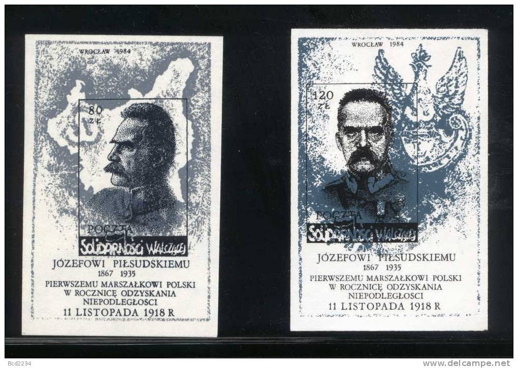 POLAND SOLIDARNOSC 1984 (WROCLAW) JOZEF PILSUDSKI INDEPENDENCE 2 MS (SOLID 0846/0218A) - Solidarnosc-Vignetten