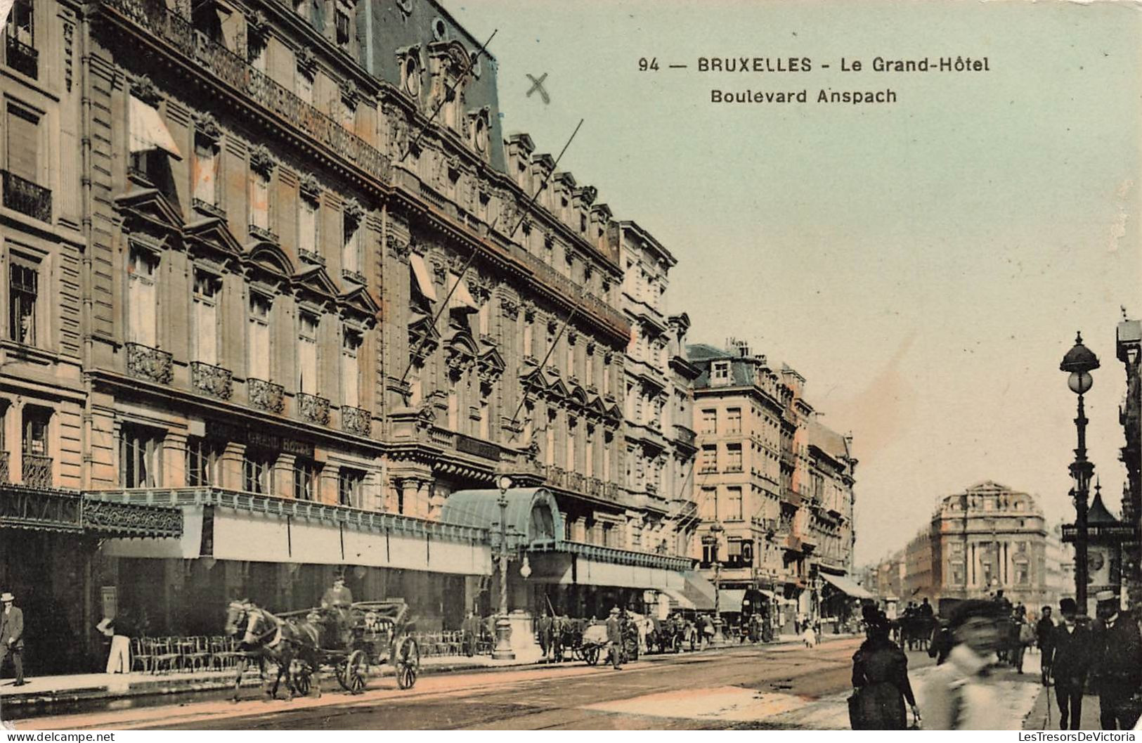 BELGIQUE - Bruxelles - Vue Générale Du Grand-Hôtel - Boulevard Anspach - Colorisé - Carte Postale Ancienne - Pubs, Hotels, Restaurants