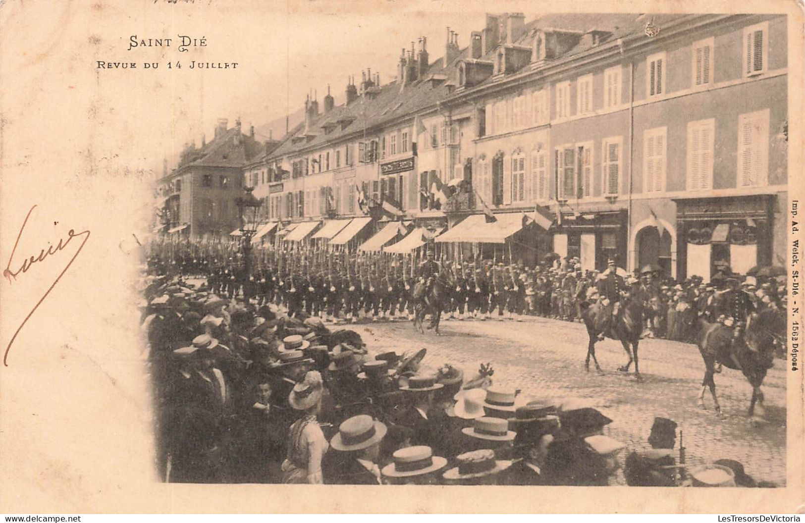 FRANCE - Saint Dié - Revue Du 14 Juillet - Parade - Animé - Dos Non Divisé - Carte Postale Ancienne - Saint Die