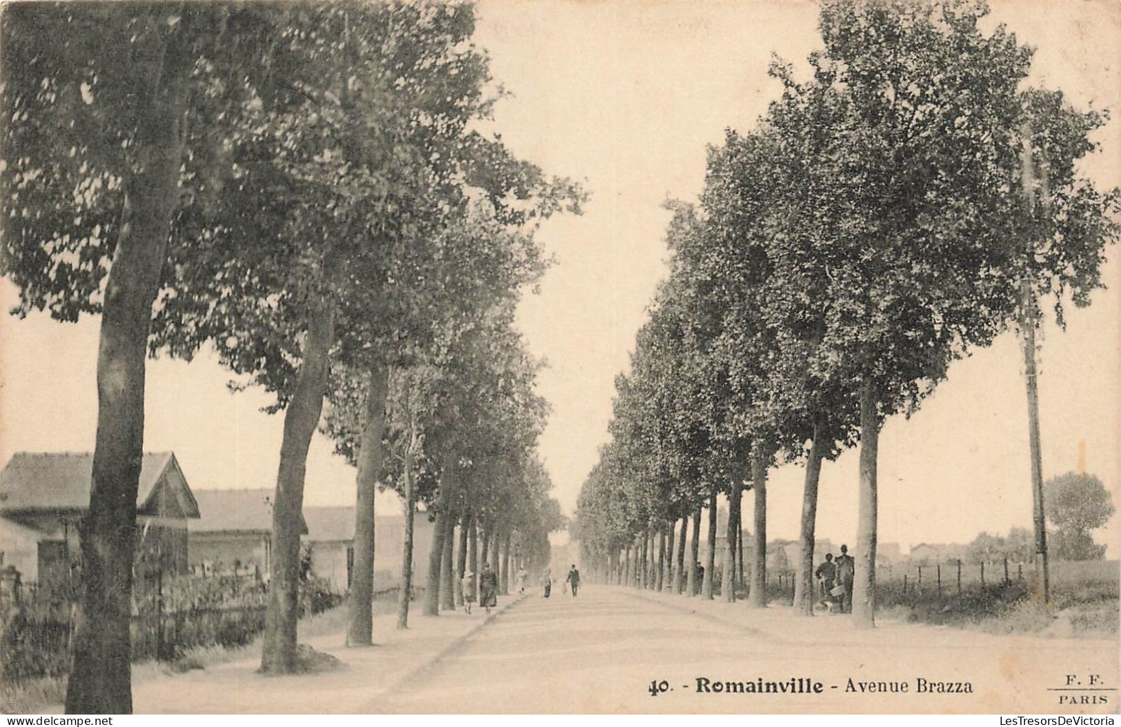 FRANCE - Romainville - Avenue Brazza - Allée D'arbres - Passants - Carte Postale Ancienne - Romainville