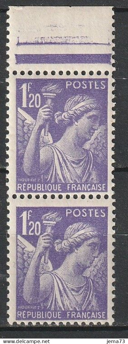 N° 651: Type Iris: Belle Paire De 2 Timbres Neuf  Sans Charnière - 1939-44 Iris