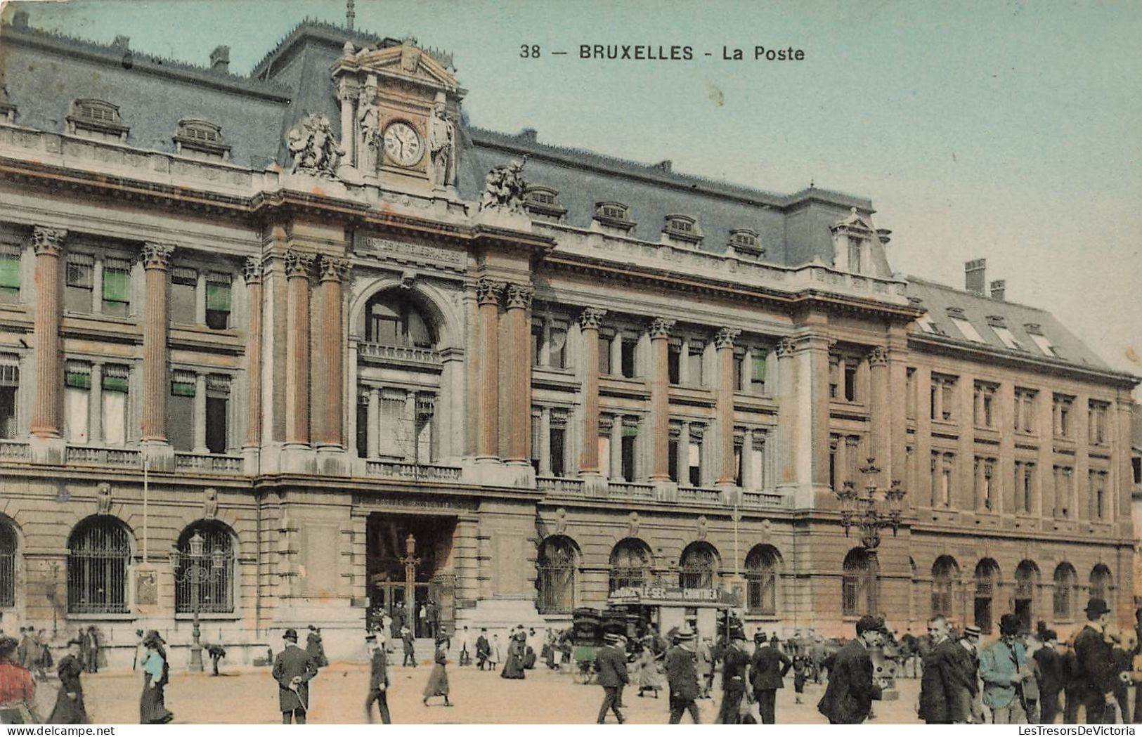 BELGIQUE - Bruxelles - Vue Générale De La Poste - Colorisé - Animé - Carte Postale Ancienne - Monumenti, Edifici