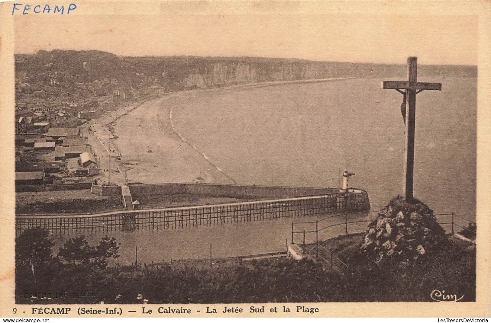 FRANCE - Fécamp - Le Calvaire - La Jetée Sud Et La Plage - Carte Postale Ancienne - Fécamp