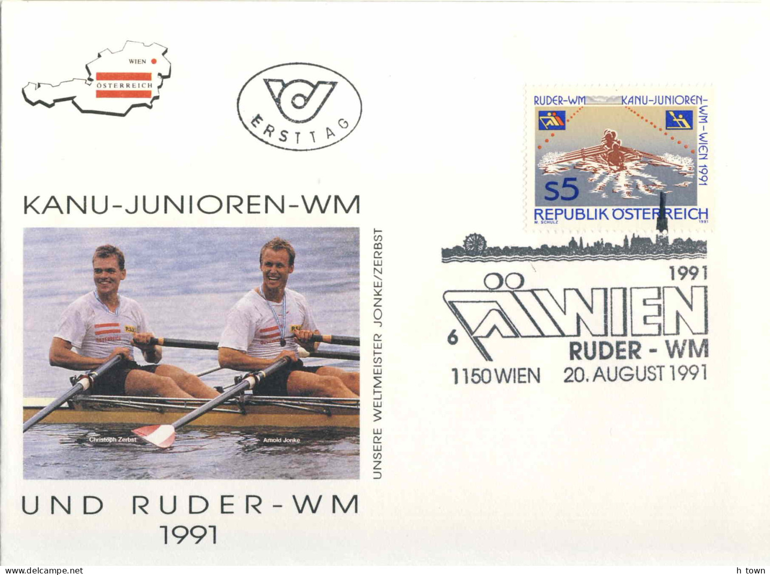 954  Aviron: Env. Premier Jour D'Autriche, 1991 - Rowing FDC From Austria - Aviron