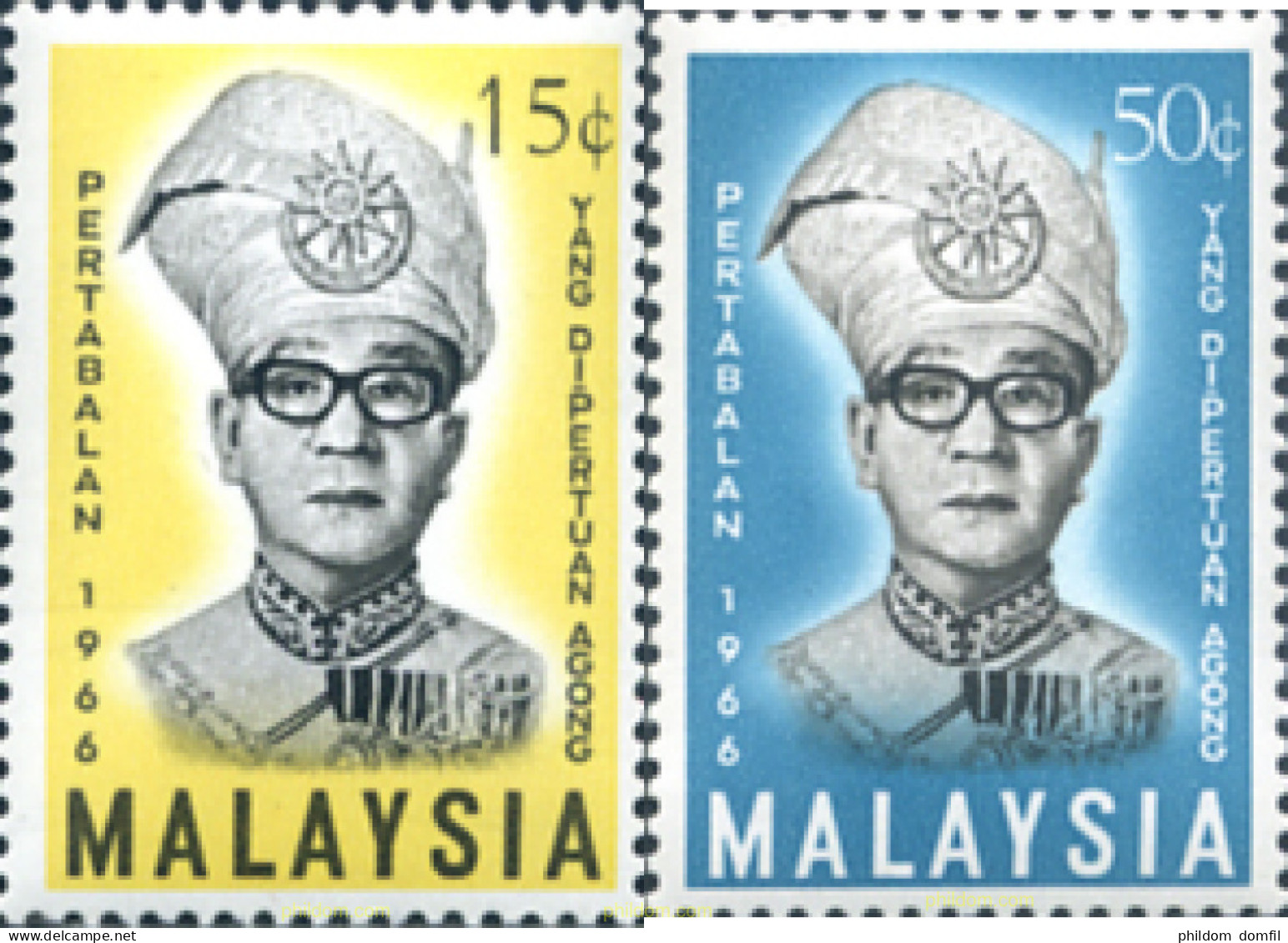 244451 MNH MALASIA 1966 CORONACION DE YANG DI PERTUAN AGONG IV - Malaysia (1964-...)