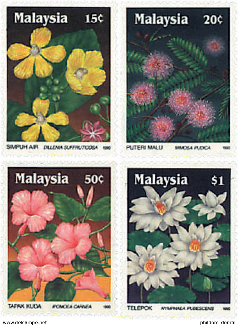 91980 MNH MALASIA 1990 FLORES SILVESTRES - Malaysia (1964-...)