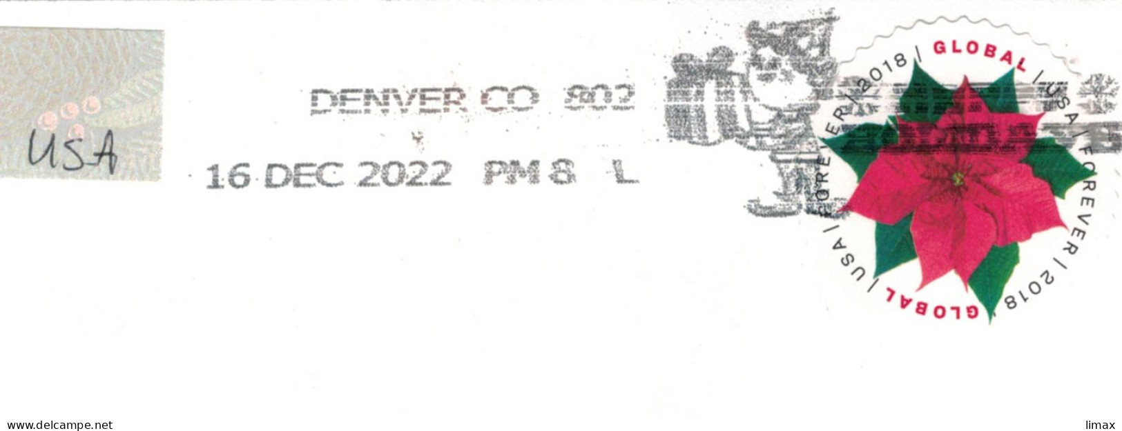 [A5] Brief Denver Colorado 2022 > Deutschland - Weihnachtsstern Euphorbia Pulcherrima - Giftpflanze - Briefe U. Dokumente