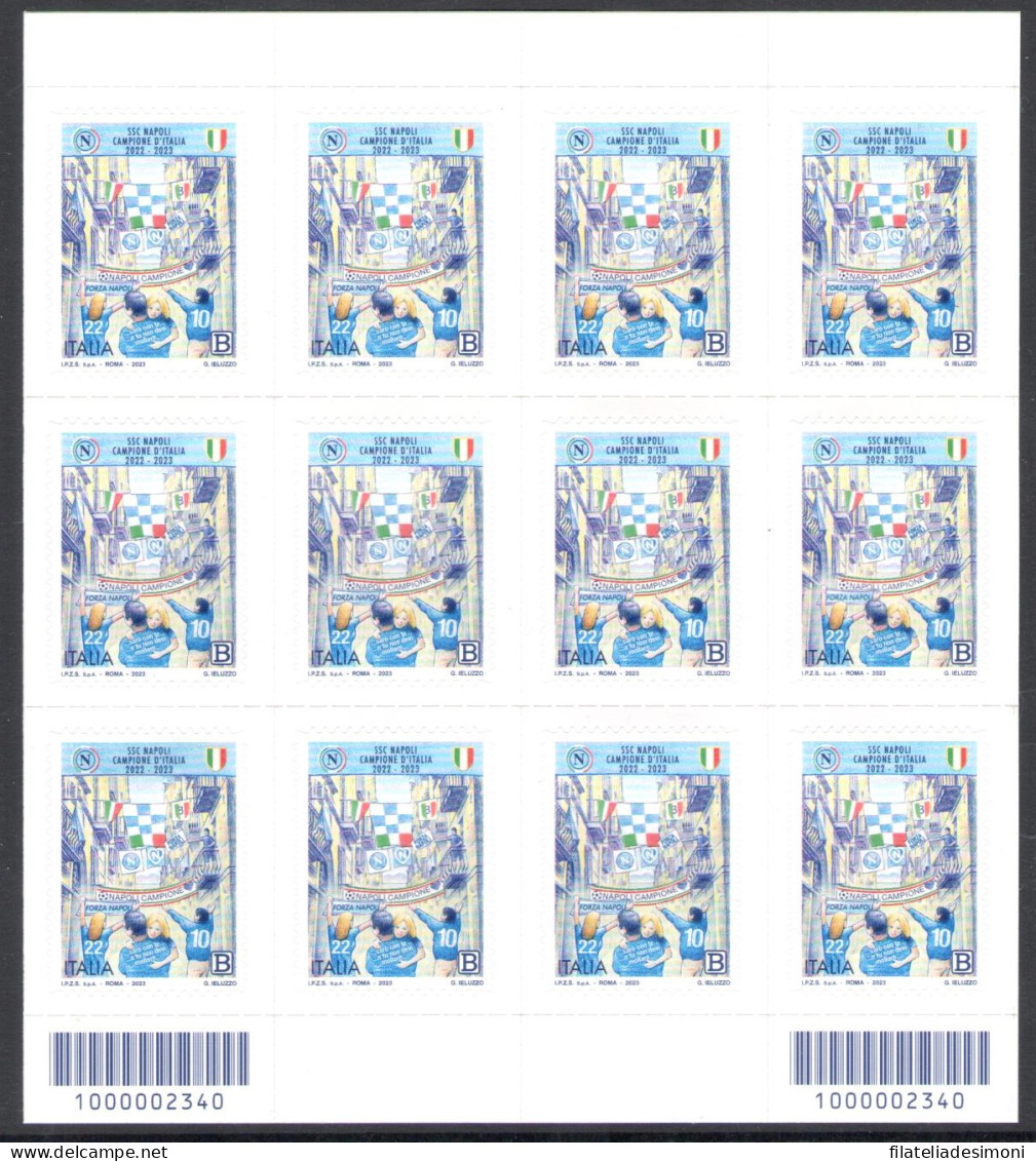 2023 Italia Repubblica, SSC Napoli - Campione D'Italia - MNH** - Complete Vellen