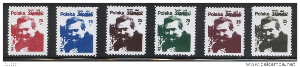 POLAND SOLIDARITY SOLIDARNOSC 1984 LECH WALESA UNION LEADER SET OF 6 NOBEL PRIZE WINNER NOBELS - Viñetas Solidarnosc