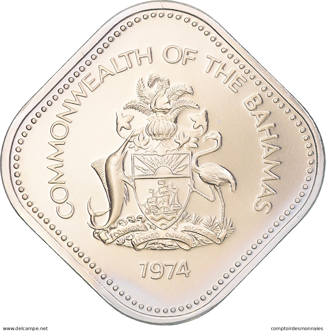 Monnaie, Bahamas, 15 Cents, 1974, Commonwealth Mint, BE, FDC, Cupro-nickel - Bahama's