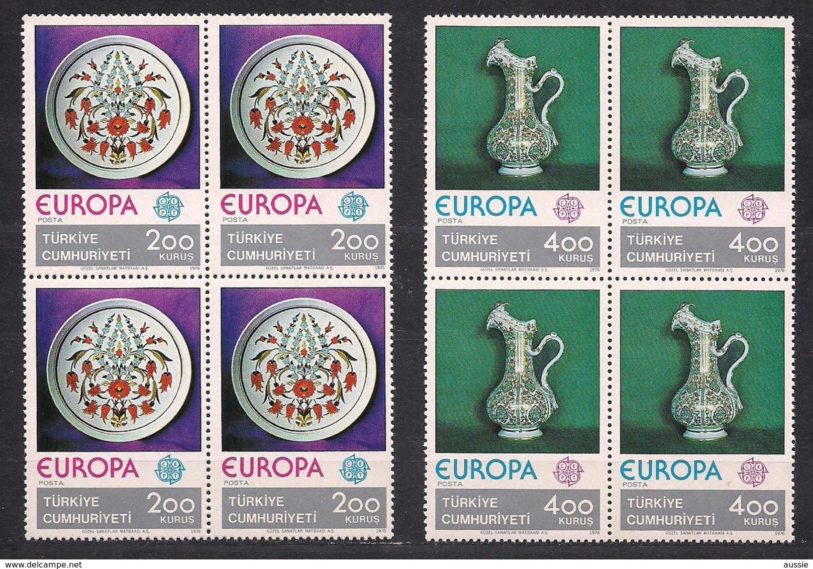 Turkije Turkei Turquie  Cept 1976 Yvertn°  2155-2156 *** MNH 4 Séries Cote 32 € Europa - 1976