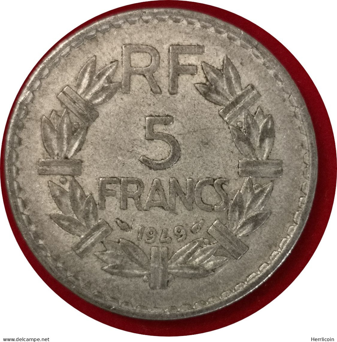 Monnaie France - 1949 "9" Fermé - 5 Francs Lavrillier Aluminium - 2 Francs