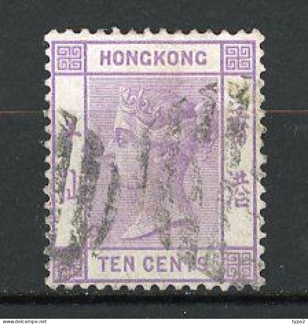 H-K  Yv. N° 31 ; SG N° 30 Fil CC (o)  10c Violet Victoria  Cote  20 Euro BE   2 Scans - Used Stamps