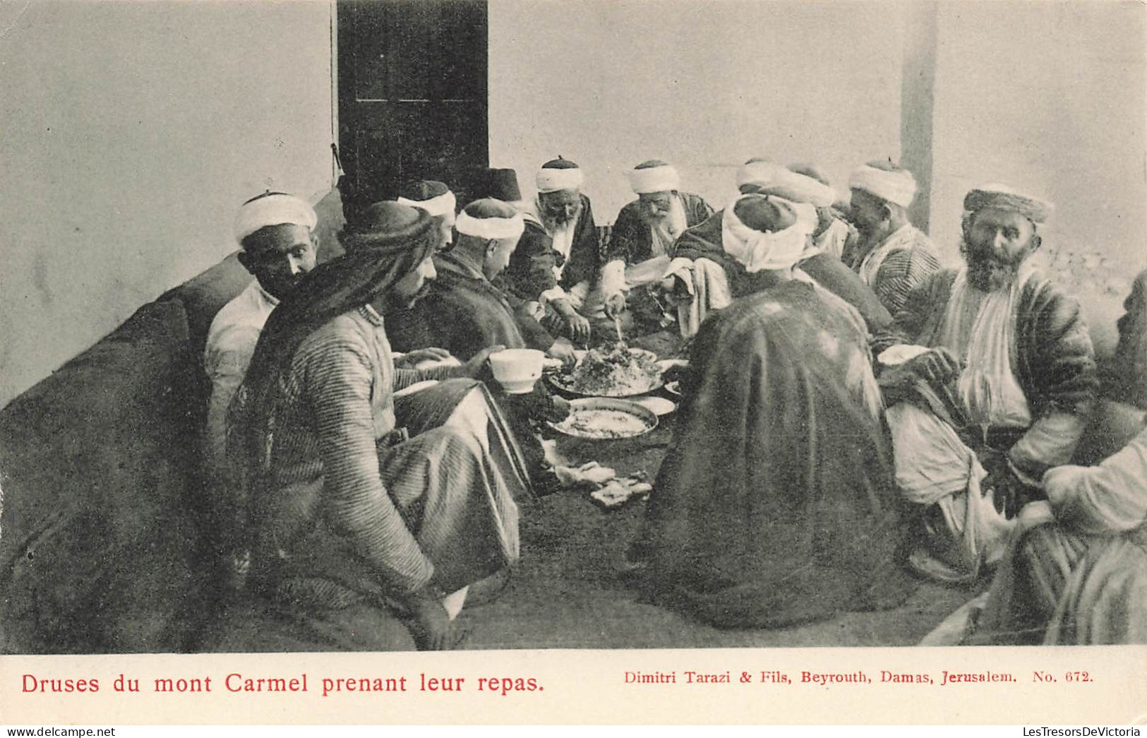 PALESTINE - Mont Carmel - Druses Du Mont Carmel Prenant Leur Repas - Carte Postale Ancienne - Palestine