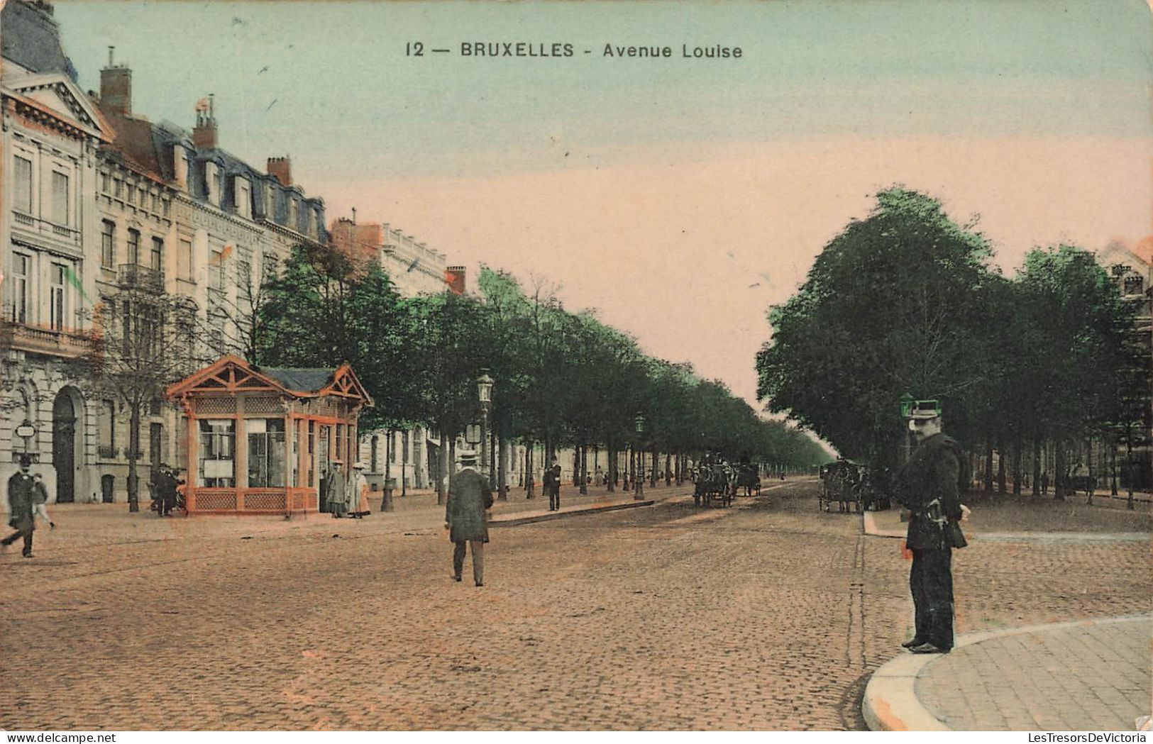 BELGIQUE - Bruxelles - Vue Sur L'avenue Louise - Colorisé - Carte Postale Ancienne - Lanen, Boulevards