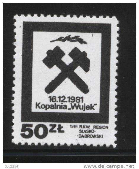 POLAND SOLIDARNOSC SOLIDARITY 1984 COMMERATION OF MINERS MURDERED, MINE PACIFIED IN 1981 BY COMMUNIST AUTHORITIES Mining - Vignettes Solidarnosc