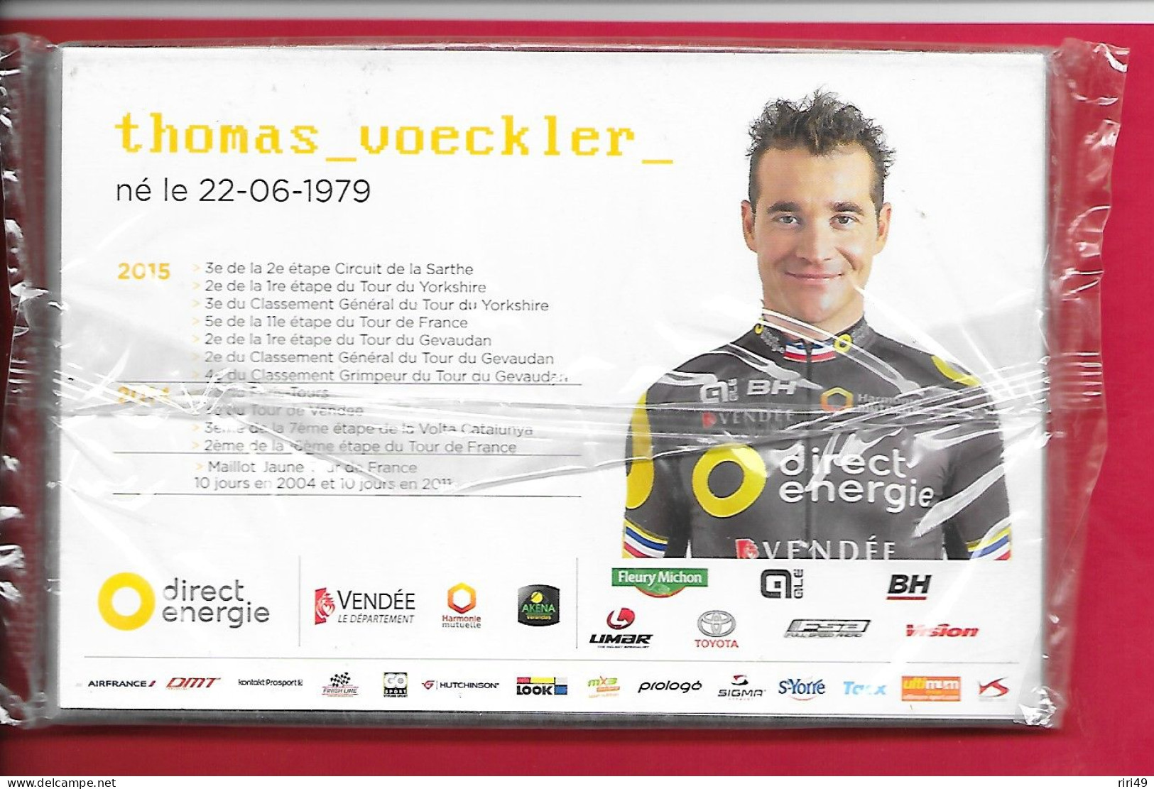 Lot  De Cartes  Direct Energie- Vendée Team Cyclisme Avec Thomas VoecKler, Jamais Servis Sous Blister Voir Scanne 2015 - Ciclismo