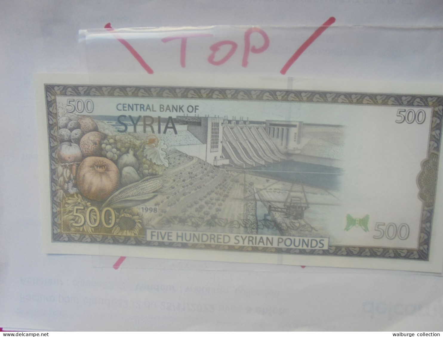 SYRIE 500 POUNDS 1998 Neuf (B.31) - Siria