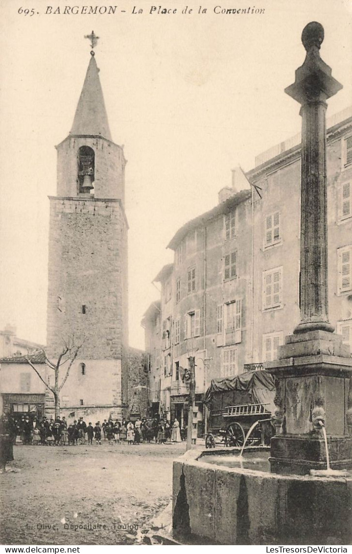 FRANCE - Bargemon - La Place De La Convention - Carte Postale Ancienne - Bargemon