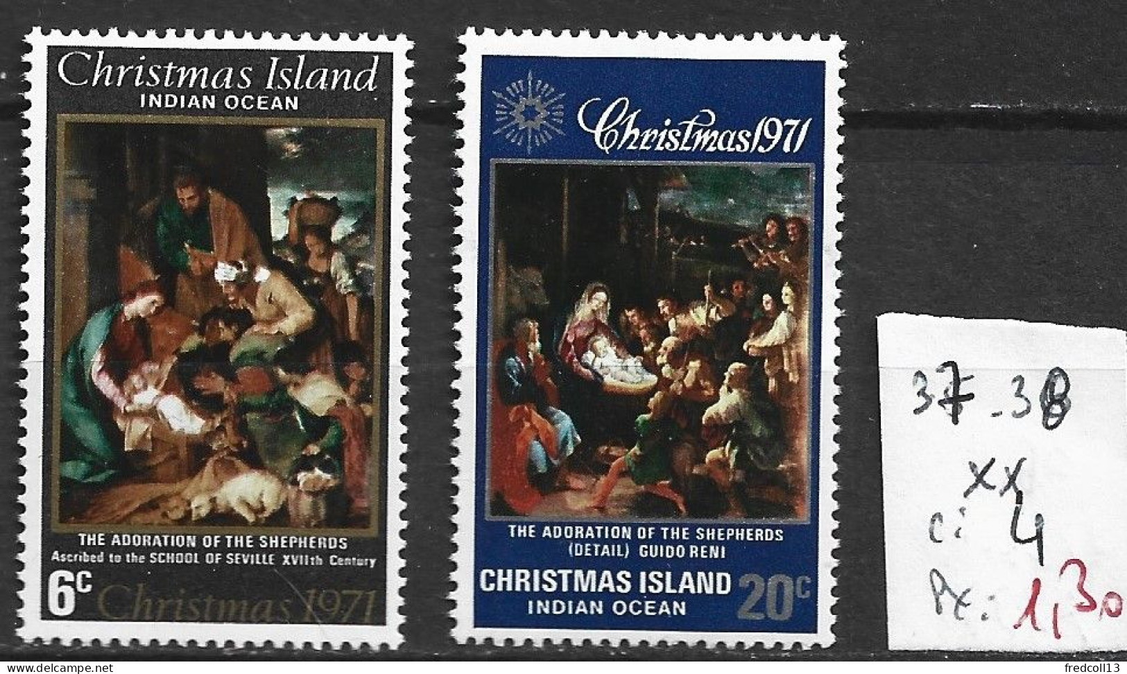 CHRISTMAS 37-38 ** Côte 4 € - Christmas Island