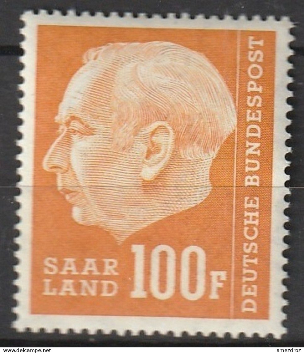 Sarre Saar 1957 N° 48 MNH ** Président Theodor Heuss (K1) - Neufs