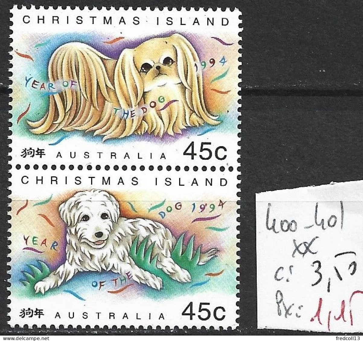 CHRISTMAS 400-401 ** Côte 3.50 € - Christmas Island