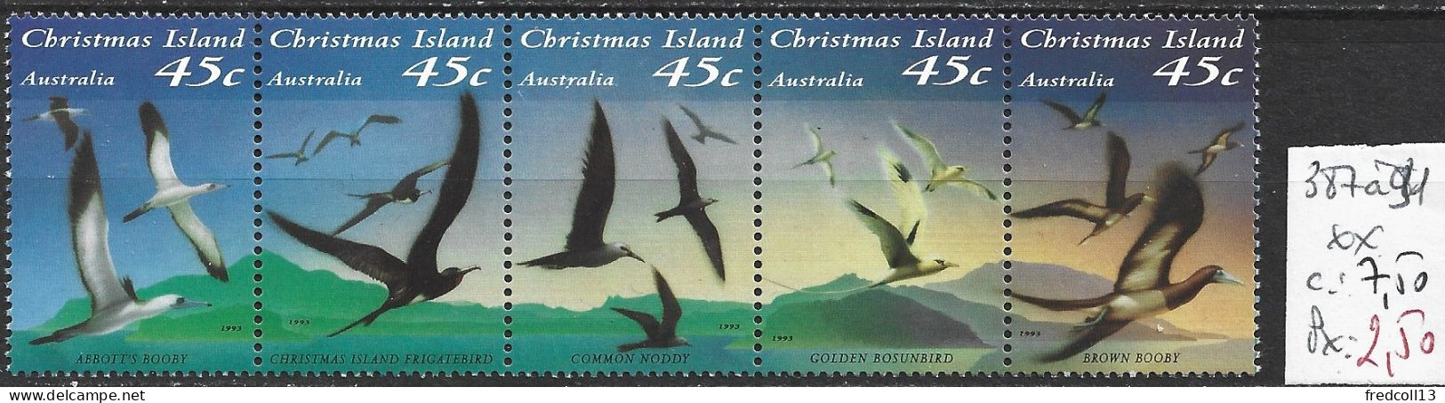 CHRISTMAS 387 à 91 ** Côte 7.50 € - Christmas Island