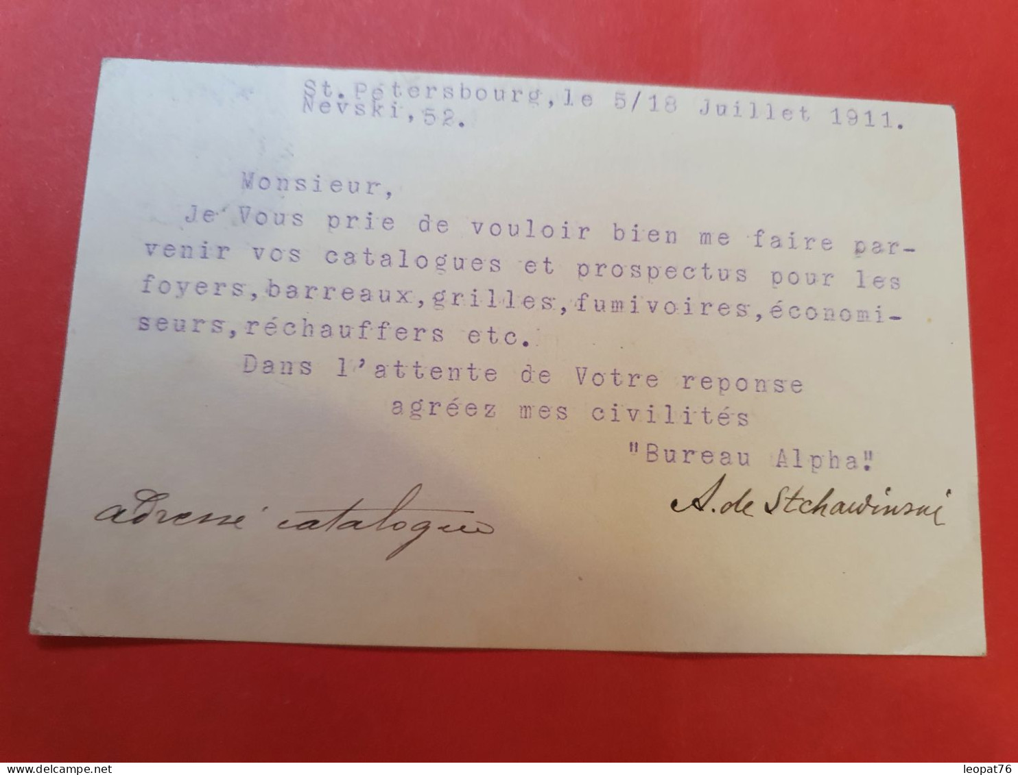 Russie - Entier Postal De St Petersbourg Pour La France En 1911 - D 264 - Interi Postali