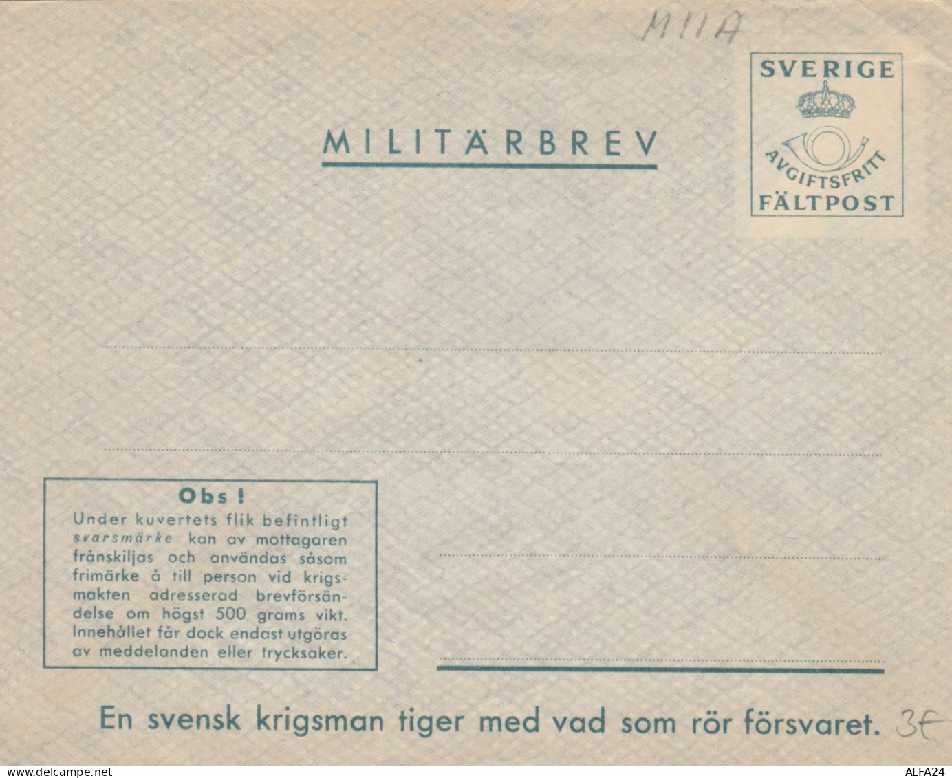 POSTA MILITARE SVEZIA (RY724 - Militärmarken