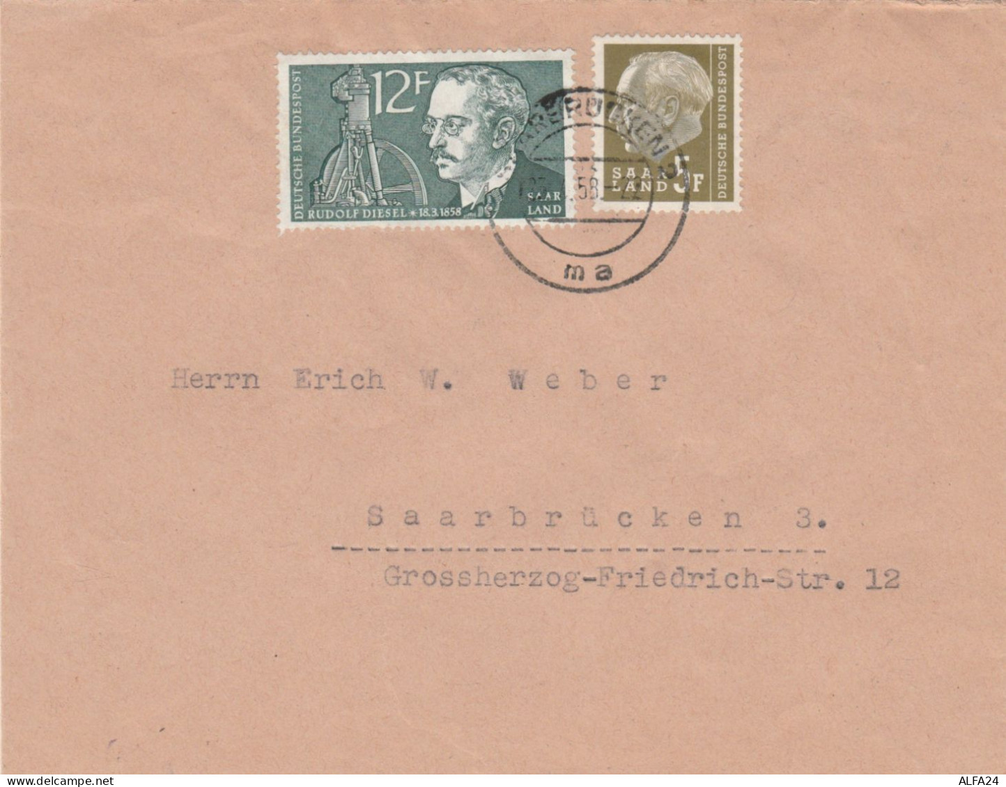 LETTERA SAAR LAND 1958 (RY720 - Briefe U. Dokumente