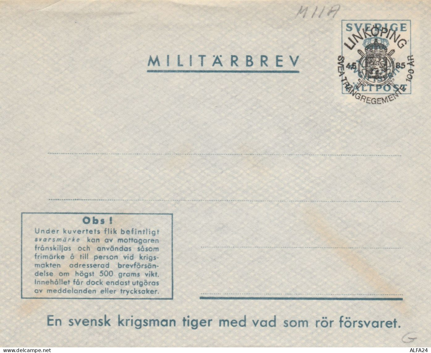 POSTA MILITARE SVEZIA (RY726 - Militaire Zegels