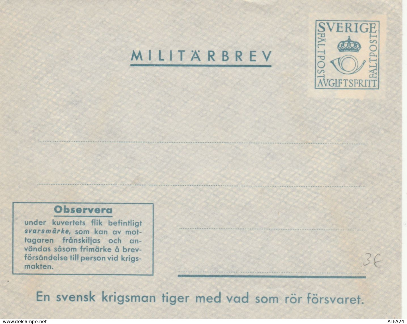 POSTA MILITARE SVEZIA (RY727 - Militärmarken