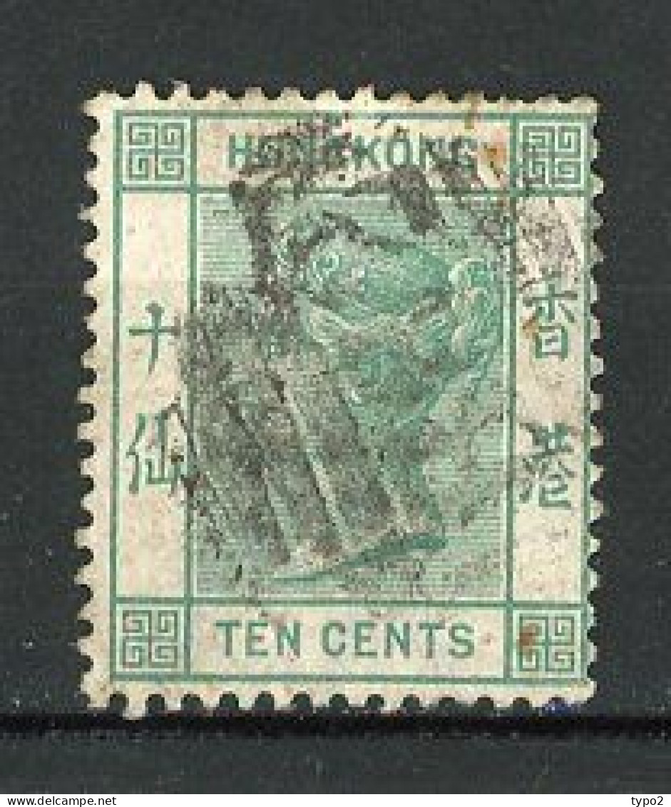 H-K  Yv. N° 40 ; SG N° 37 Fil CA (o)  10c Vert Victoria  Cote  2,5 Euro BE   2 Scans - Gebraucht