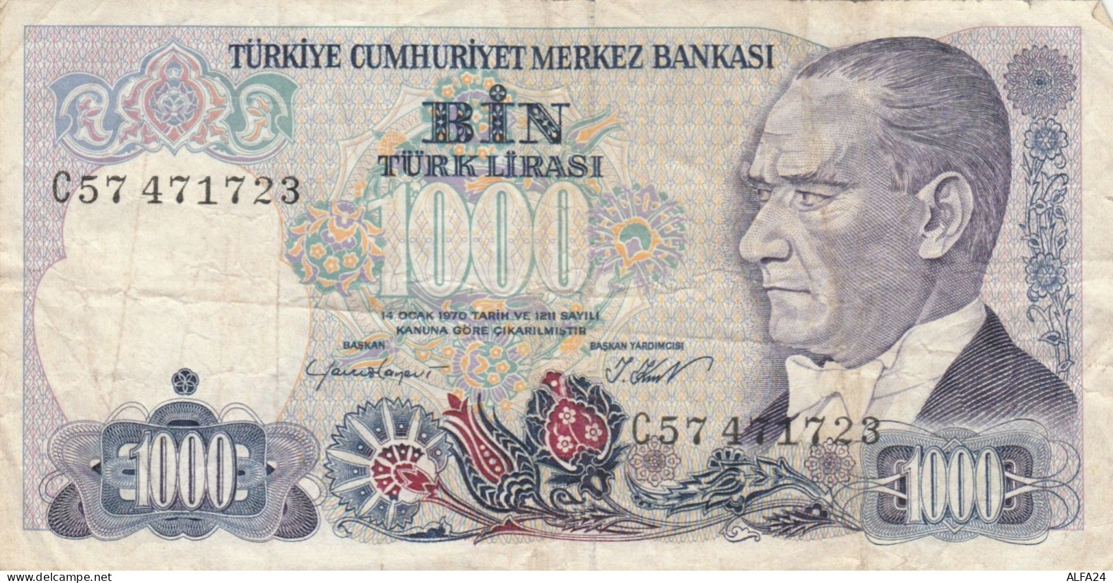 BANCONOTA TURCHIA 1000 VF (RY1475 - Turquie