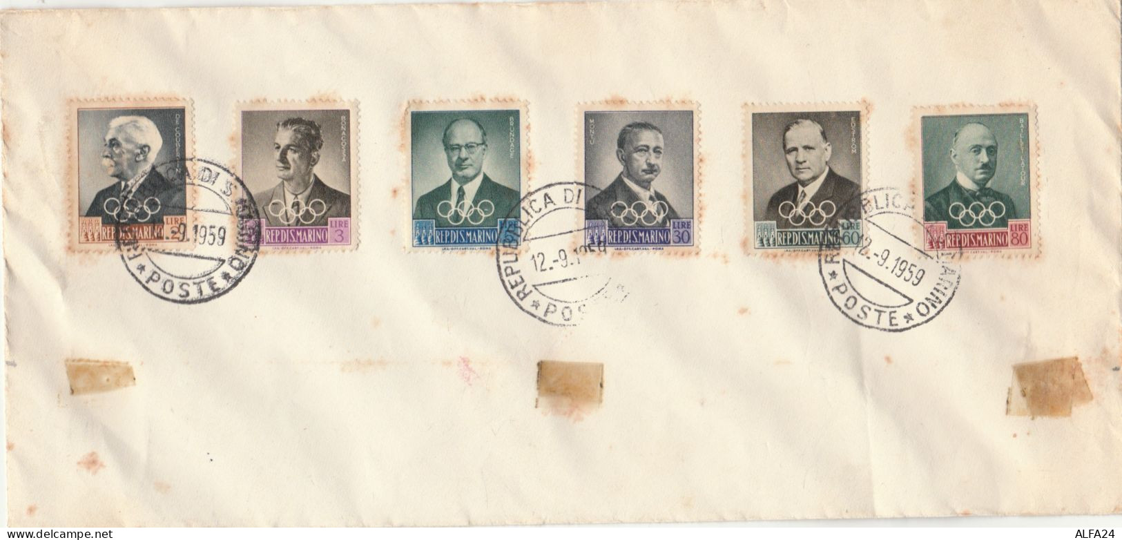 REPUBBLICA SAN MARINO SERIE SU BUSTA 1959 (RY1663 - Storia Postale