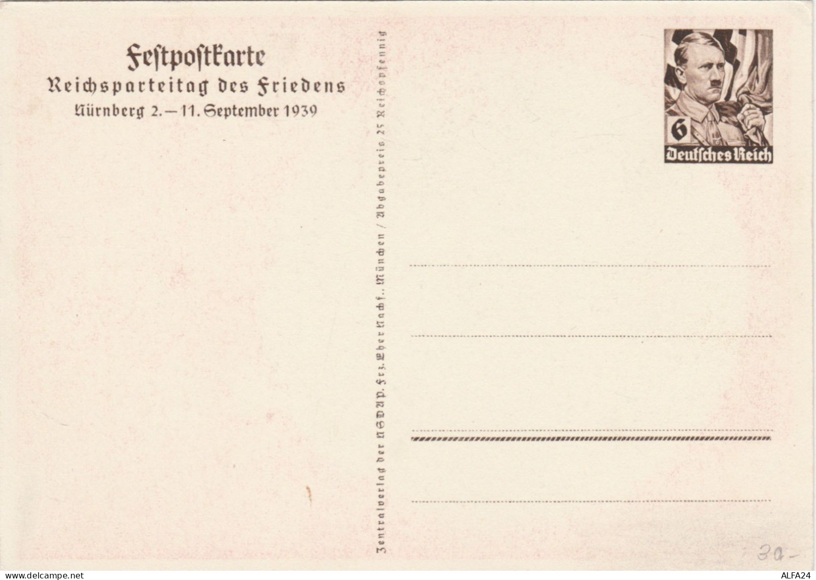 INTERO POSTALE GERMANIA 1939 NURNBERG PROPAGANDA (RY1154 - Cartoline Illustrate - Usati