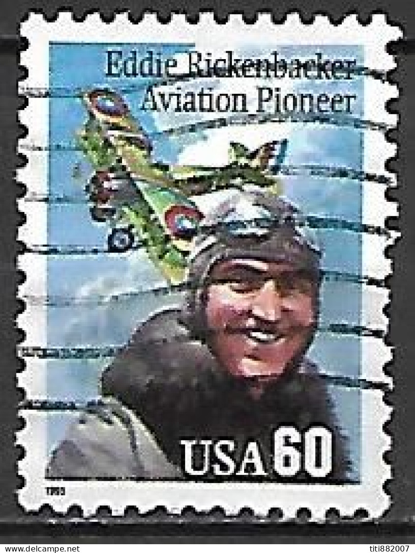 ETATS - UNIS     -    Aéros.     Eddie  Rickenbacker   /  Avion       -     Oblitéré - 3a. 1961-… Used