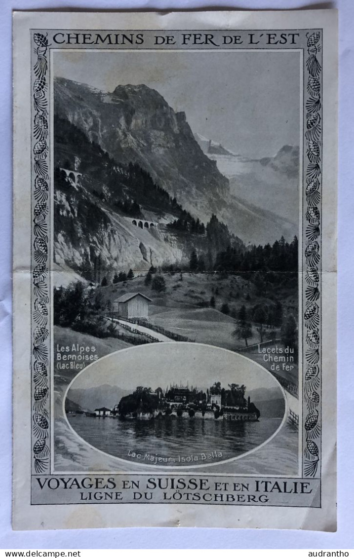 Dépliant Chemins De Fer De L'est Ligne Du Lötschberg Saint Gothard Suisse Italie - Europa