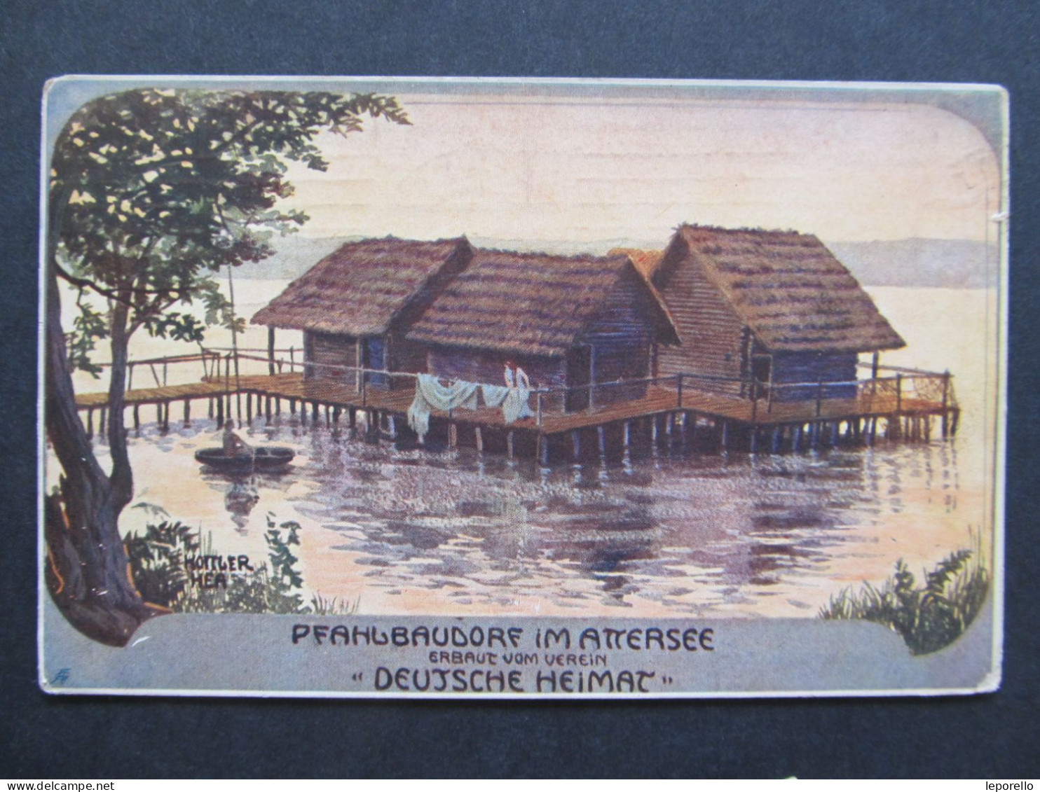 AK Attersee Pfahlbaudorf 1911 // D*57546 - Attersee-Orte