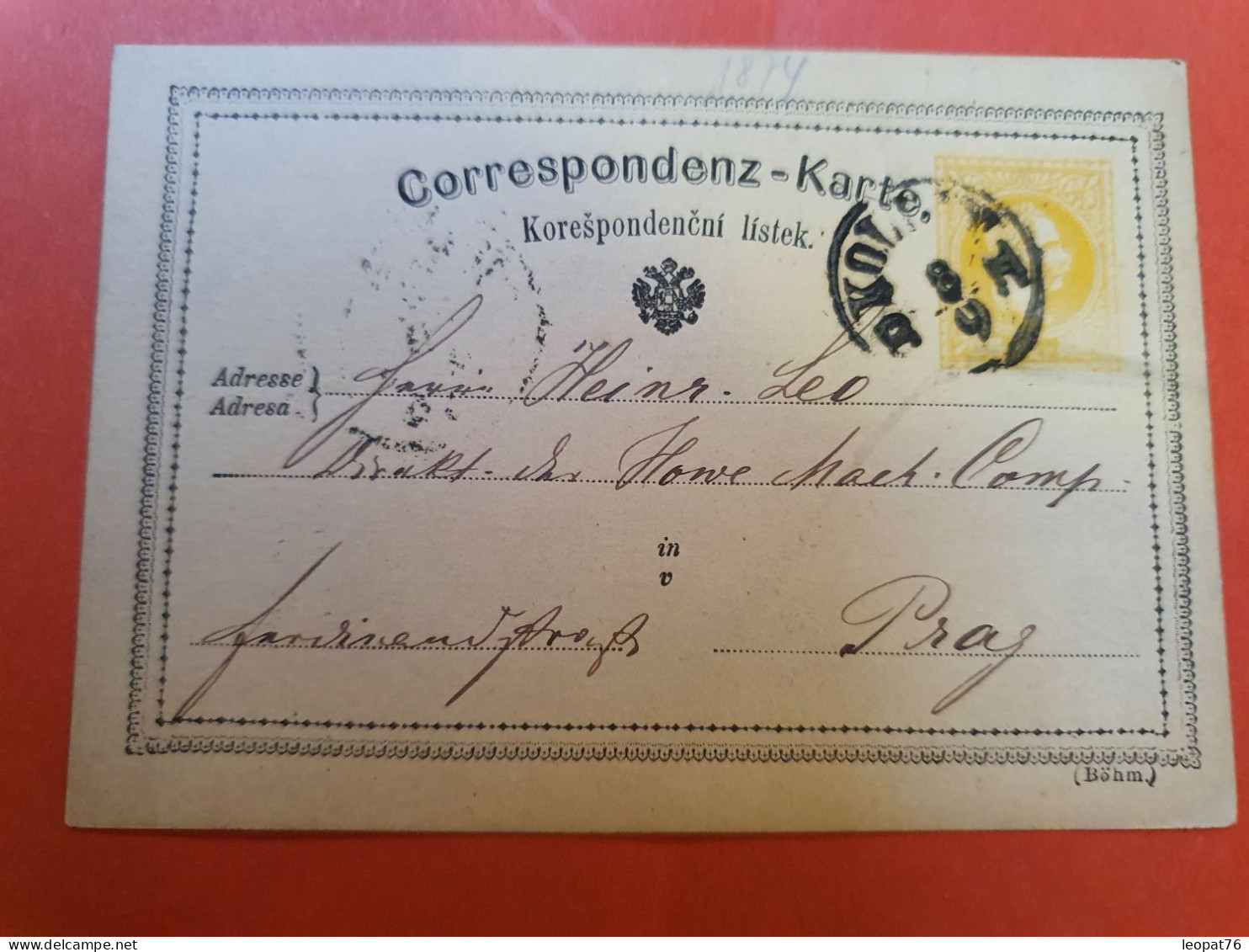 Autriche - Entier Postal De Kolin Pour Prag En 1874 - D 294 - Briefkaarten