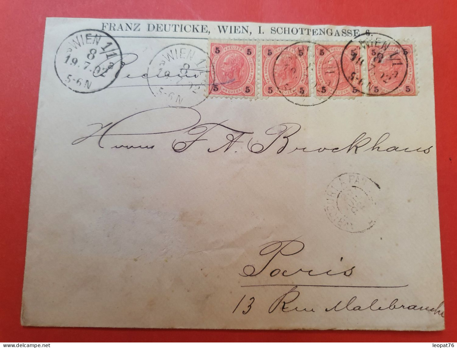 Autriche - Enveloppe Commerciale De Wien Pour Paris En 1892 - D 298 - Lettres & Documents